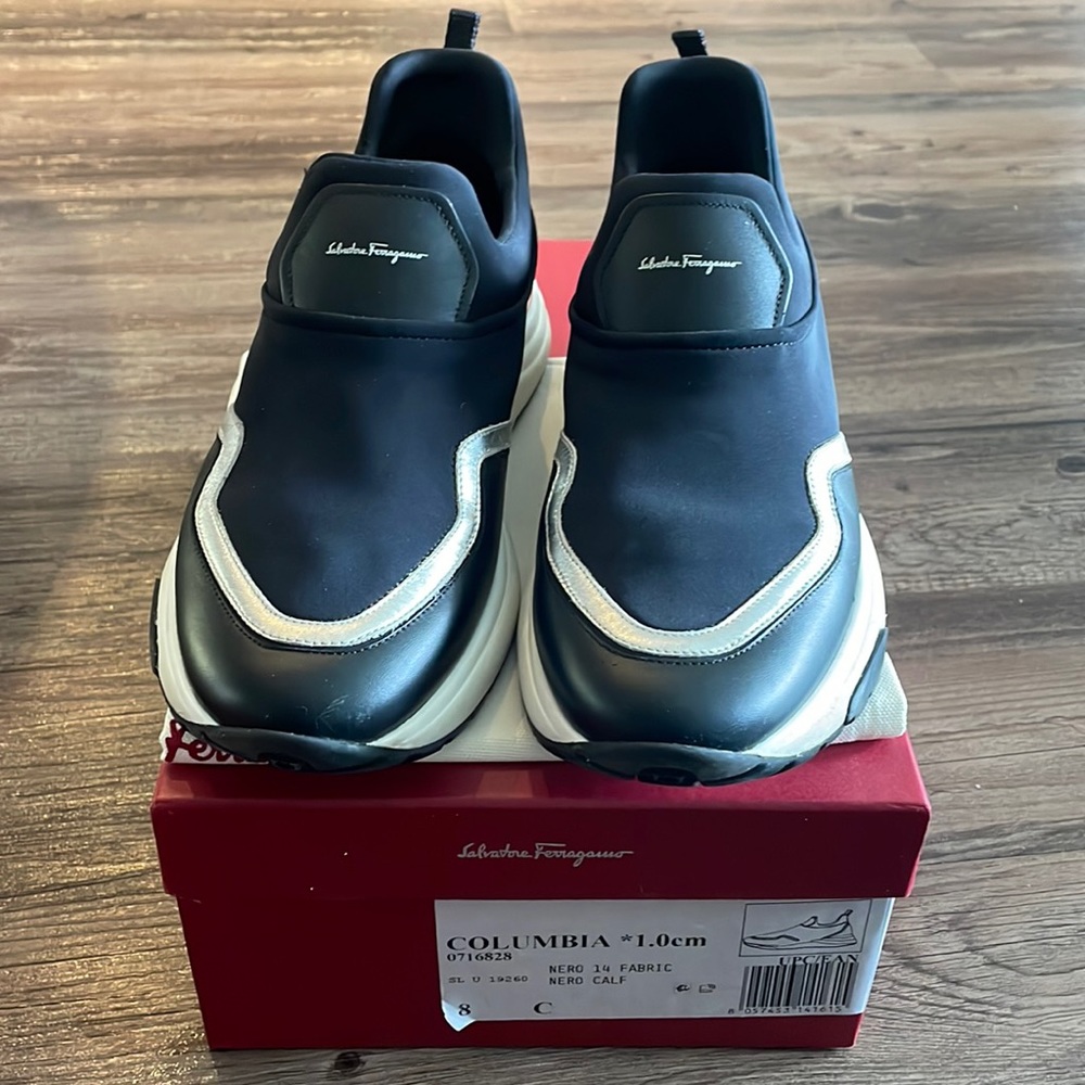 100% authentic Salvatore Ferragamo nylon pull on sneakers